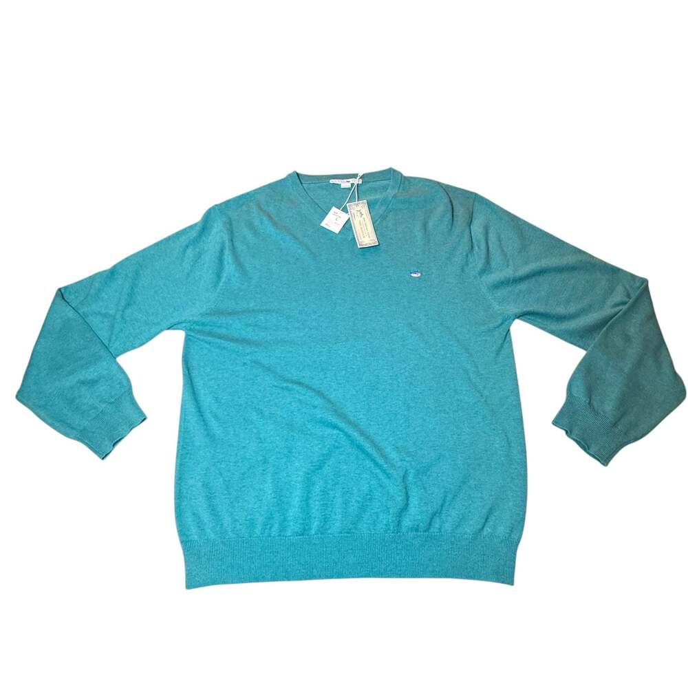 Southern Tide Men's Sea Foam Green 100% Cotton V-Neck Sweater Size L NWT - Picture 1 of 11